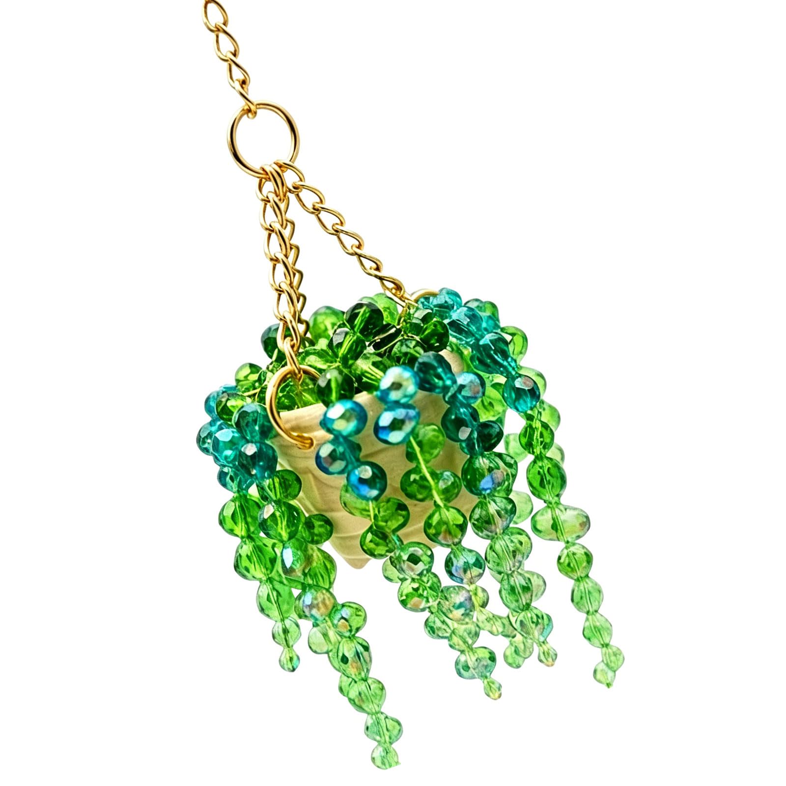 carotoe Bohemians Pearls Chain Hanging Basket Decoration Beaded Sun Catchers Plant Ornament Pendants Crystal Sphere Hanging Basket Deck