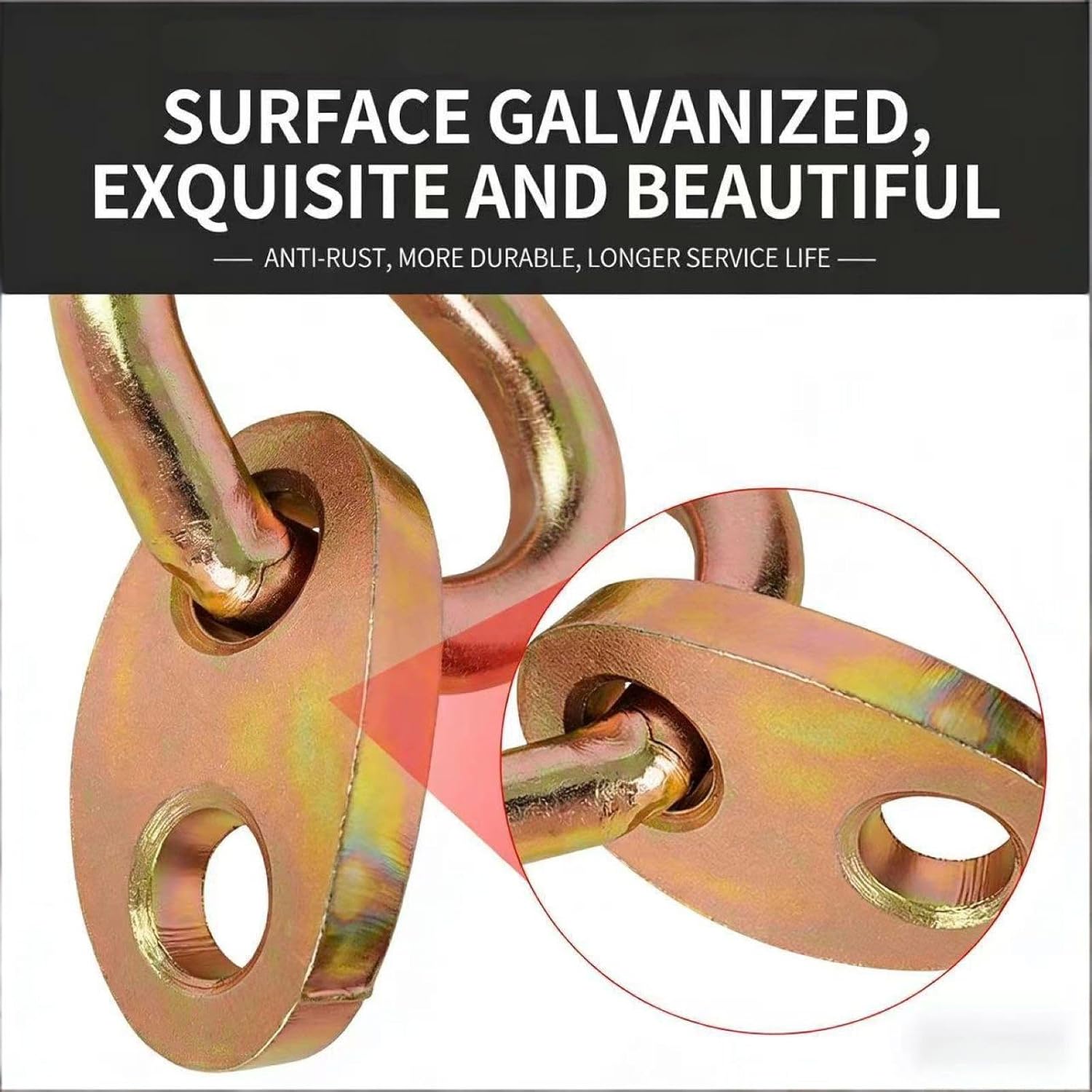 Color Zinc Plated Iron 7100 Engine Lift Bracket Set，5,500 lb Capacity Engine Lift Bracket Lifting Eyes, Compatible with Load Levelers and Slings, 4pcs