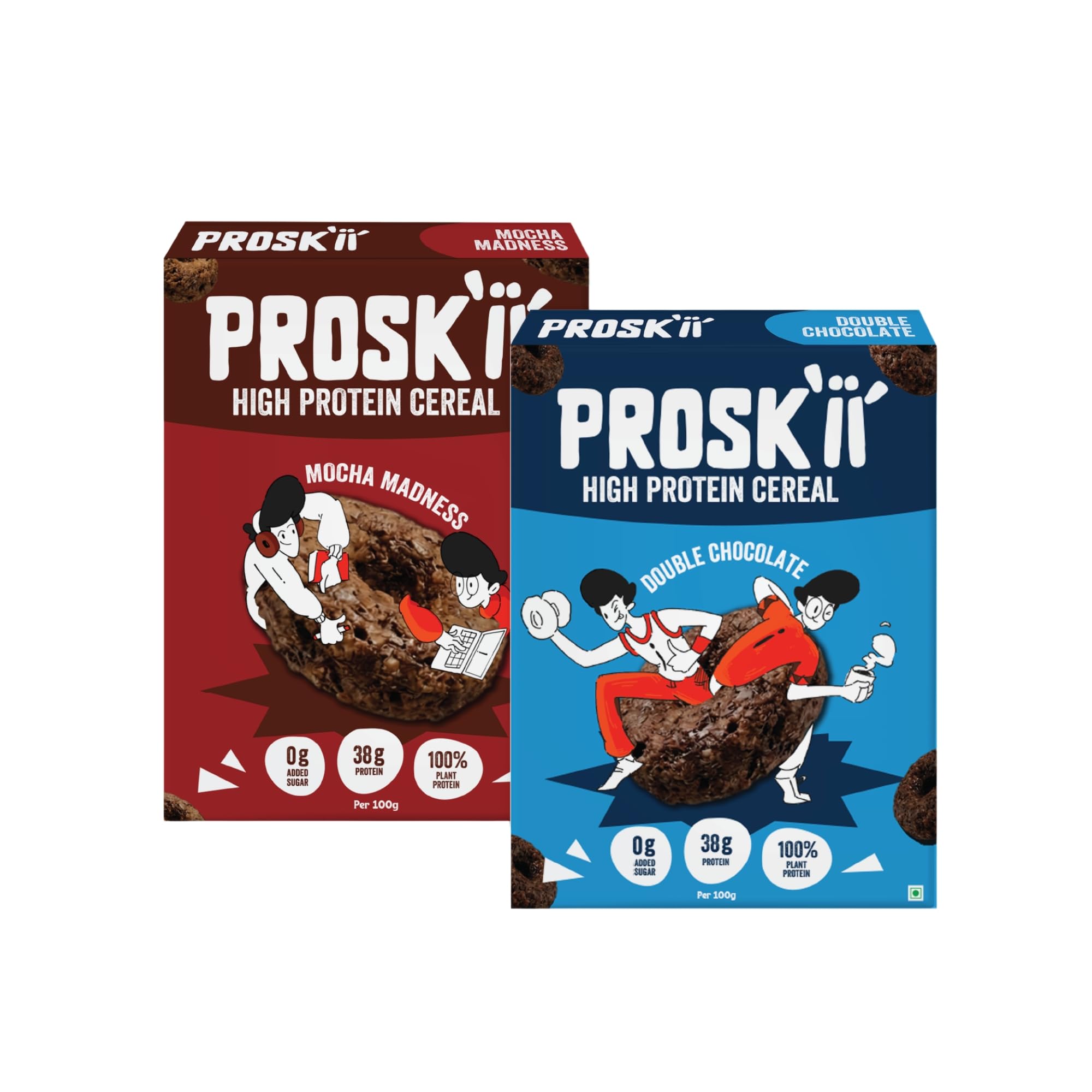 PROSKII Mocha Madness & Double Chocolate | Plant Protein Breakfast Cereal | Zero Added Sugar, Gluten Free, No Preservatives, Combo-image-47