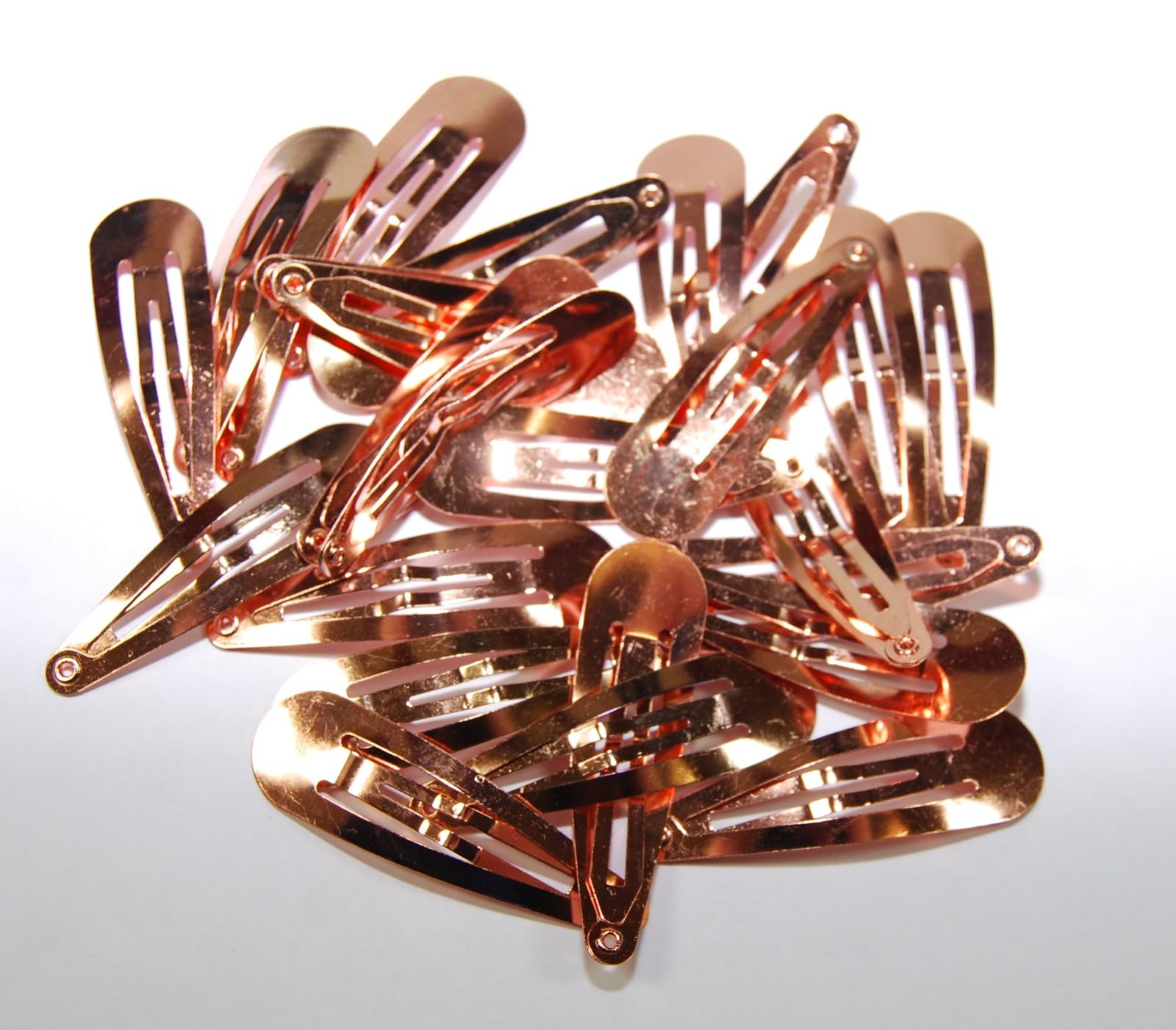 celloexpress Rose Gold Snap Hair Clips - Hair Accessories for Jewellery Makers & Craft Making (Pack of 25, Rose Gold 40mm - No Hole)