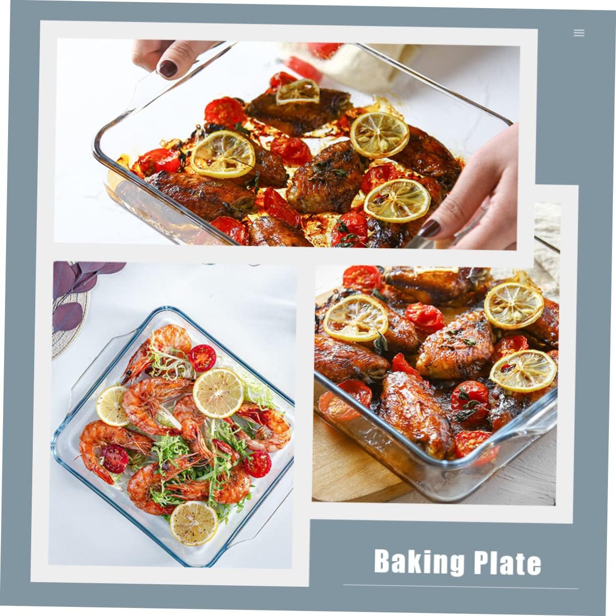Solid Baking Pan for Pizza Tempered Glass Home Use Non-stick Surface Easy to Clean