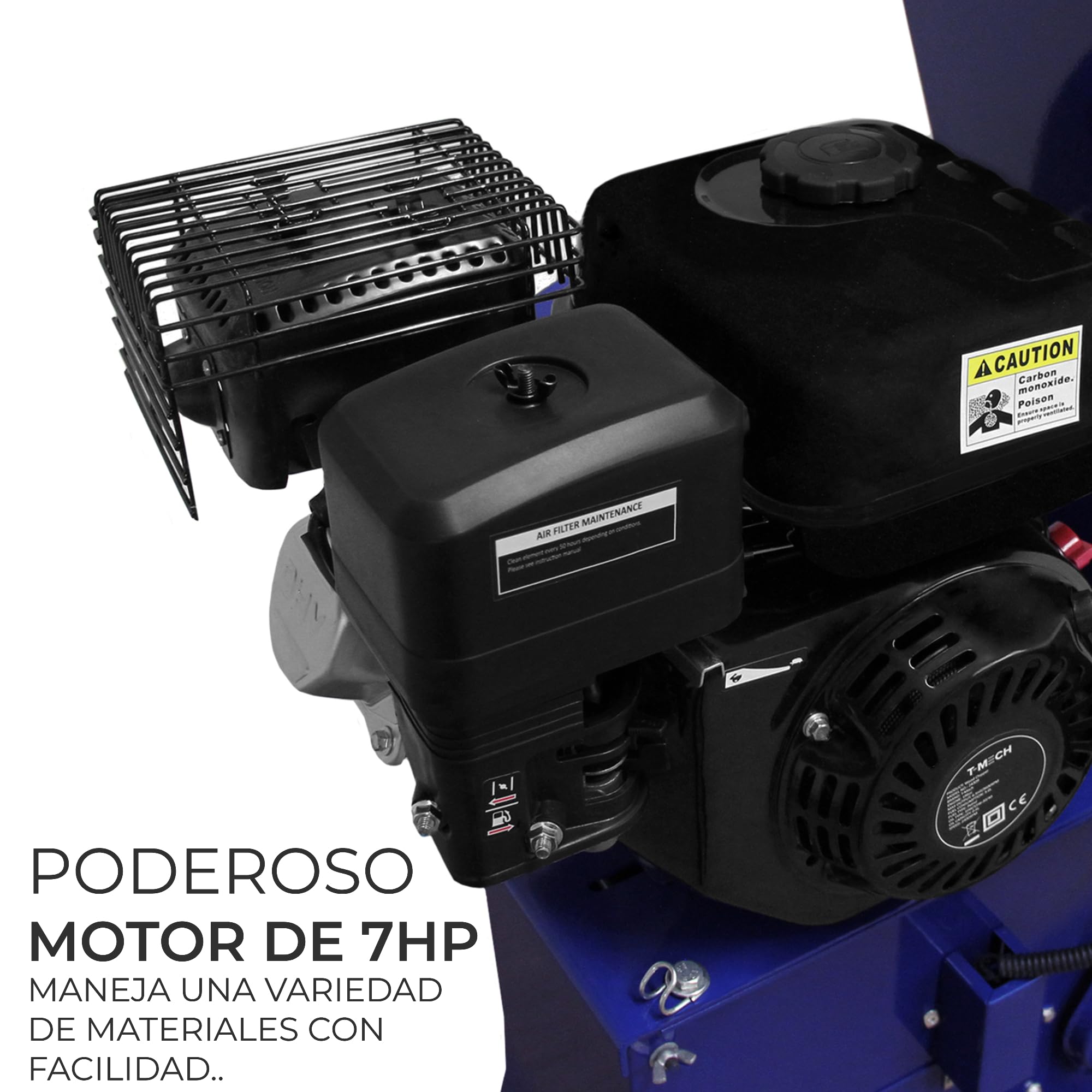 TRITURADORA DE RAMAS 7CV - 4 Tiempos 212cc - Motor a Gasolina - con EPI y Kit de Montaje y Mantenimiento INCLUIDOS - Astilladora de Ramas para Jardineros, Paisajistas y Profesionales de Jardinería