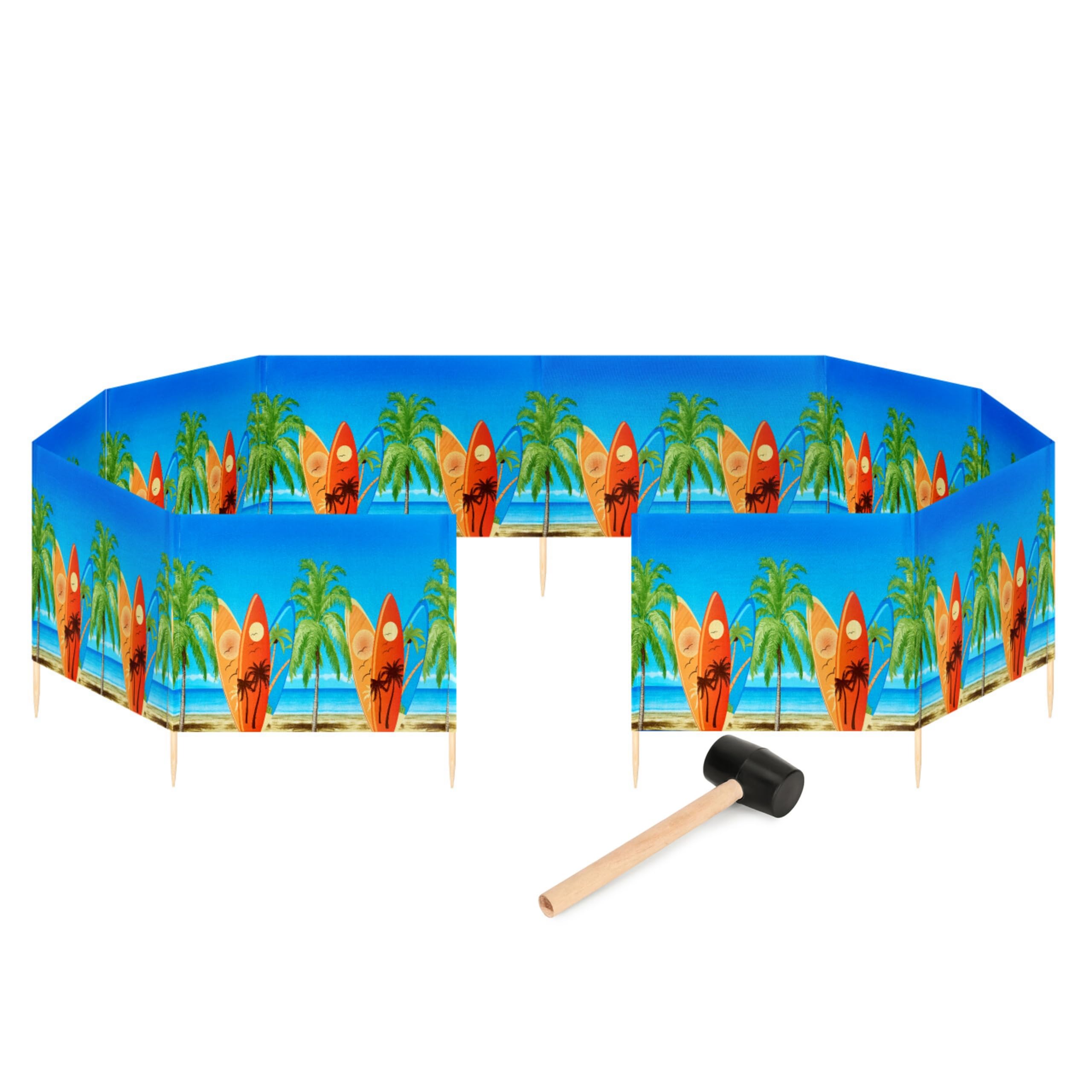 Garronda Paravent Plage Coupe-Vent Camping Brise-Vent avec Marteau en Caoutchouc 15 m GAEX001