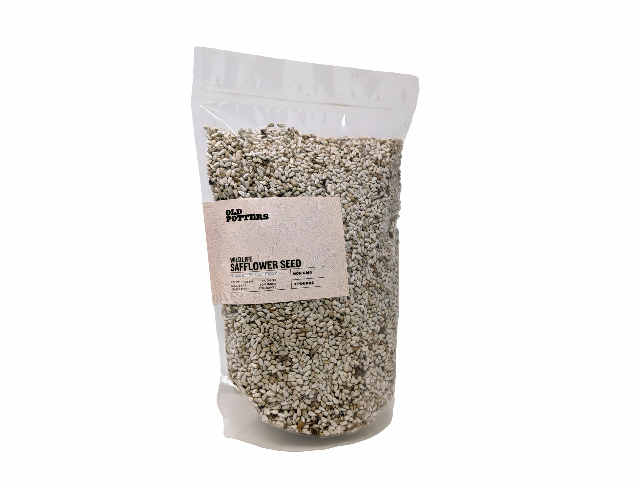 Old Potters Wildlife Safflower Seed for Wildlife Bird Feeding, Non-GMO and USA Small Farm Grown, 3 lbs