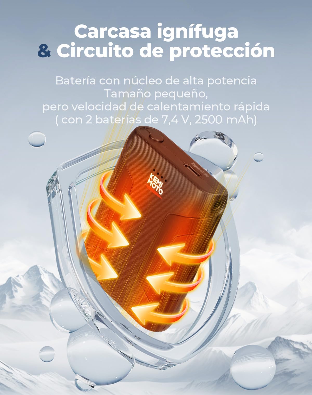 KEMIMOTO Guantes Moto Calefactables 3 Modos con Batería 2500mAH, Resistentes al Desgaste y Pantalla Táctil