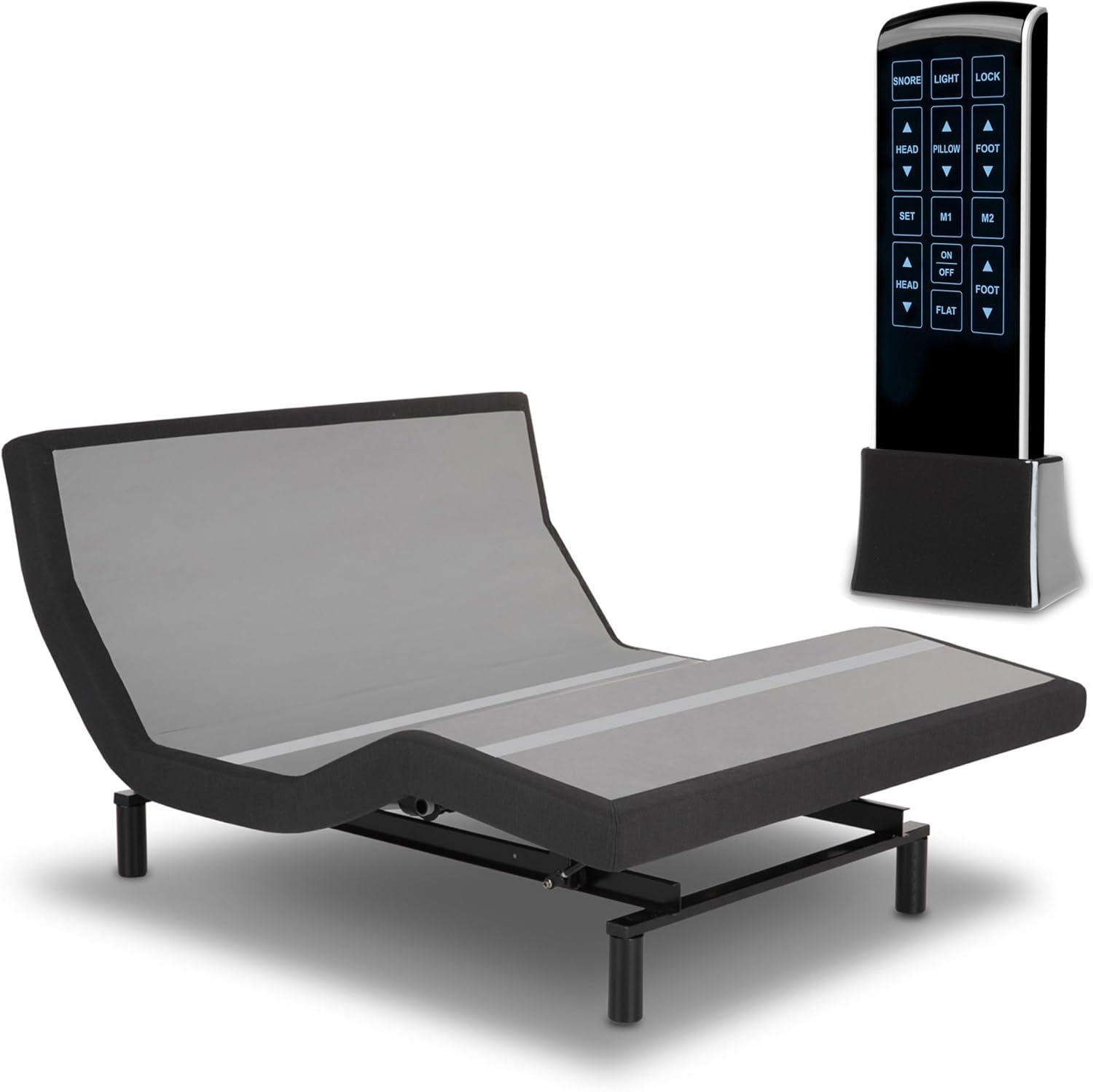 Fashion Bed Group Prodigy 2.0 Adjustable Bed Base with MicroHook Retention System, Queen, Charcoal Black Finish