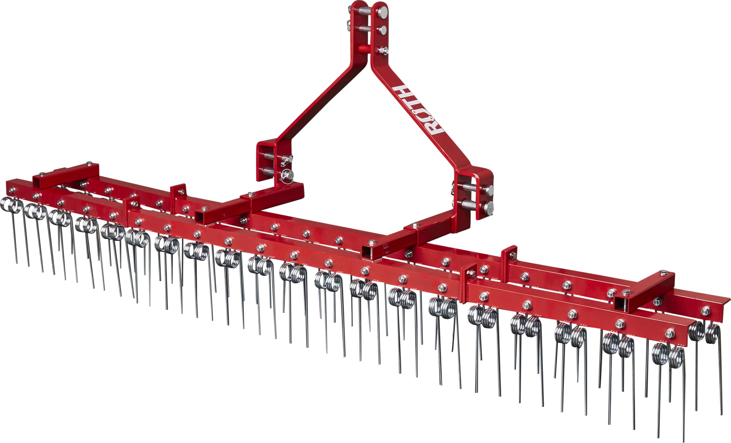 Rechen für Traktor Rasenstriegel Entmooser Hofegge 232cm Breite mit Federzinken 40 Doppelzinken mit 3-Punkt Aufnahme