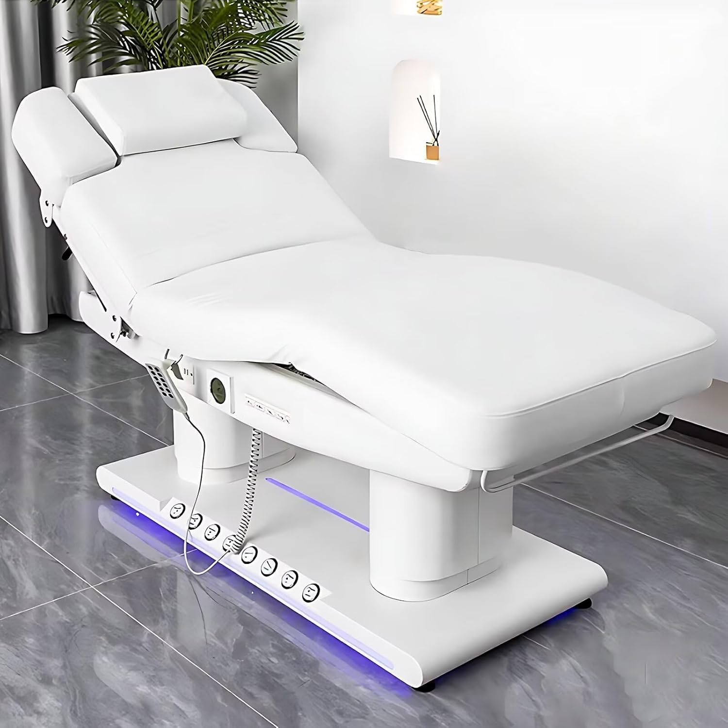 4 + Esthetician Treatment Bed & Electric Facial Bed - Professional with One-Button Heating & Adjustable Backrest, Foot Control for Medical Office