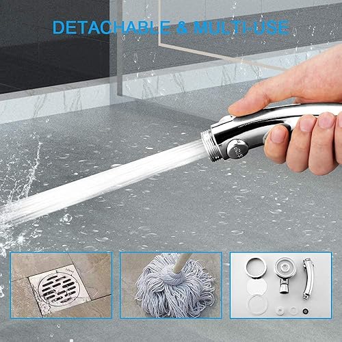 Miniatura 5 de Moderno cabezal de ducha desmontable de 3 ajustes con manguera de 59 pulgadas, ahorro de agua de alta presión, cabezal de ducha de mano ajustable