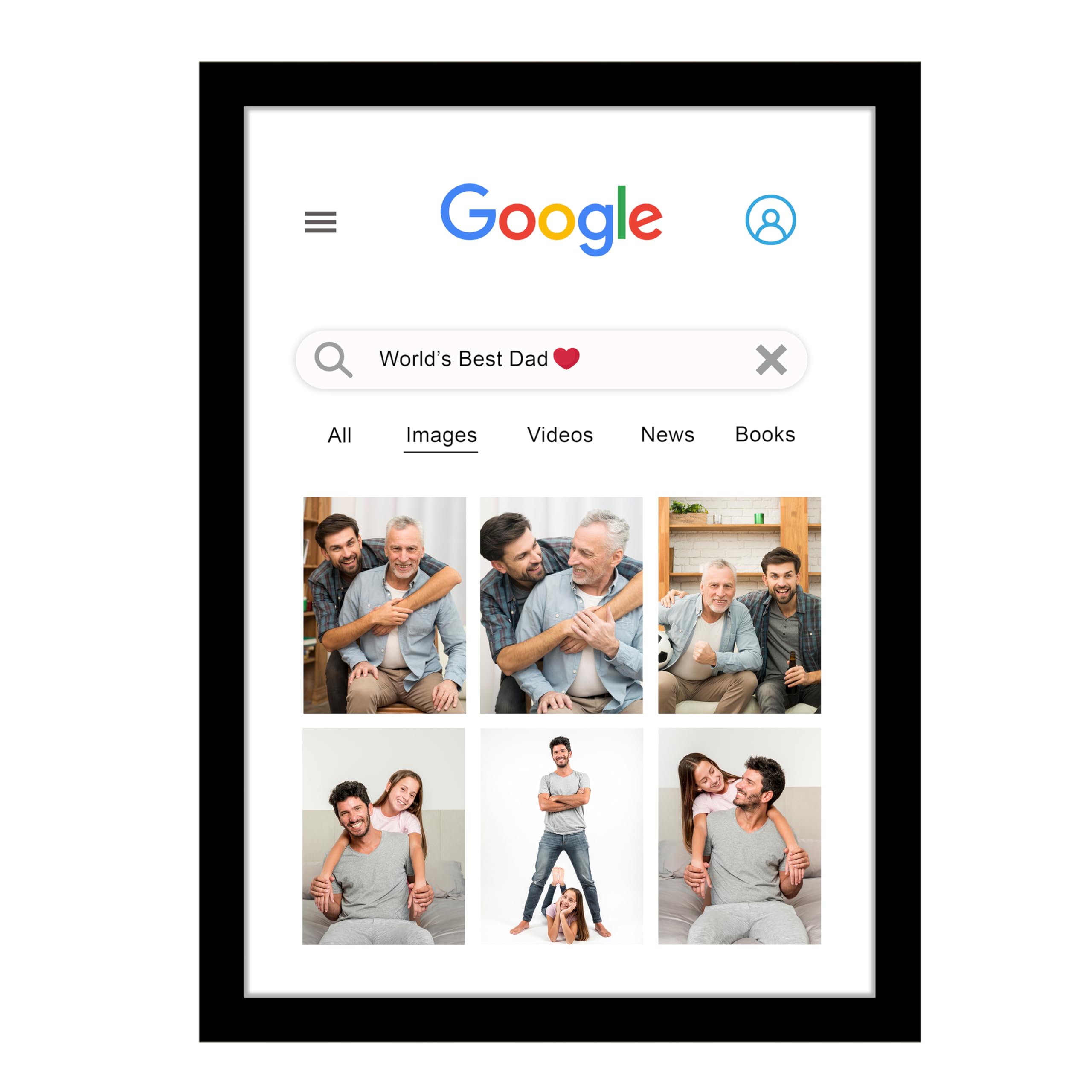 SNAP ART Wood Customized Google Page Photo Frame With 6 Photo Upload Collage Photo Print, Gift For Dad, Sister, Friends, Brother,Birthday, Anniversary, Rakhi(A4) 2