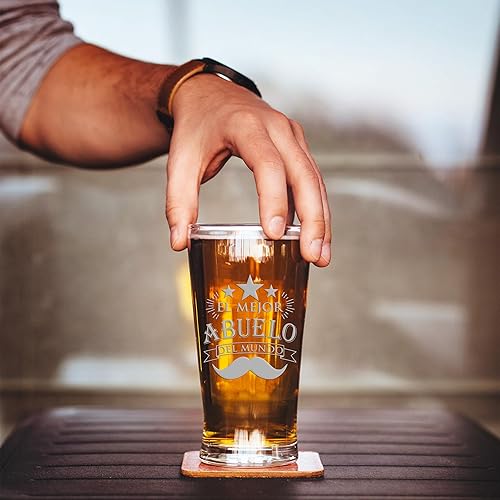 Miniatura 4 de El Mejor Abuelo Del Mundo - Vaso de cerveza de pinta, brújula de carácter, regalo de Abuelo, regalo para padre, regalos españoles, feliz día del