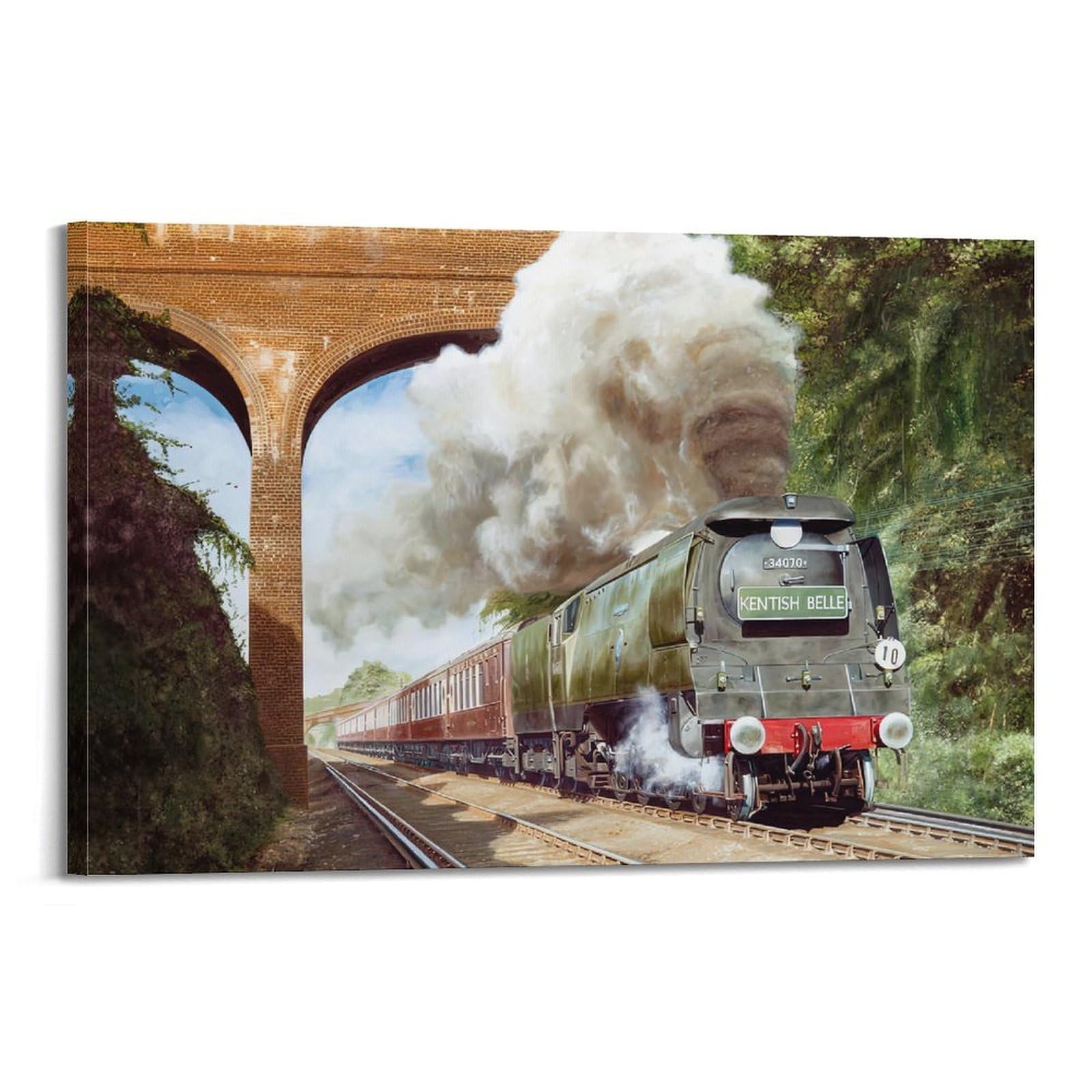 HUIYHB Vintage Steam Train Poster 34070 Poster Decorative Painting Canvas Wall Posters And Art Picture Print Modern Family Bedroom Decor Posters 16x24inch(40x60cm)