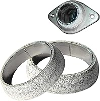 MOXRUQ 2-Pack 2.56" Graphite Exhaust Donut Gasket - Universal Fit for Manifold Pipe Leak Prevention (Silver)