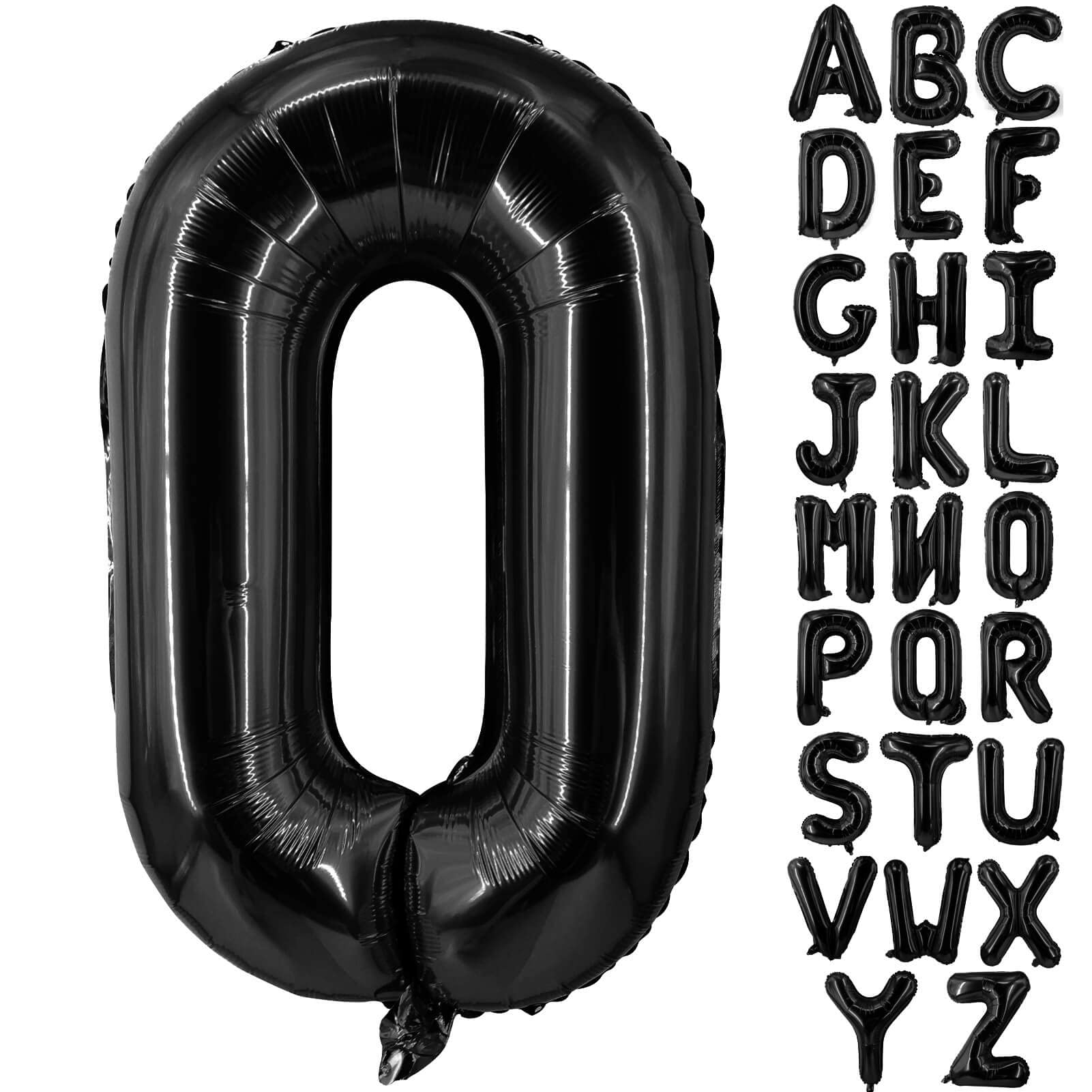 Lovoir 40 Inch Large Black Letter O Balloons Big Size Jumbo Mylar Foil Helium Balloon for Birthday Party Celebration Decorations Alphabet Black O