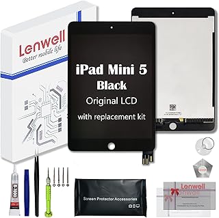 iPad Mini 5 7.9” True Original OEM Display Digitizer LCD Screen Replacement Touch Assembly A2124 A2126 A2133 Premium Repair Kit (Black)