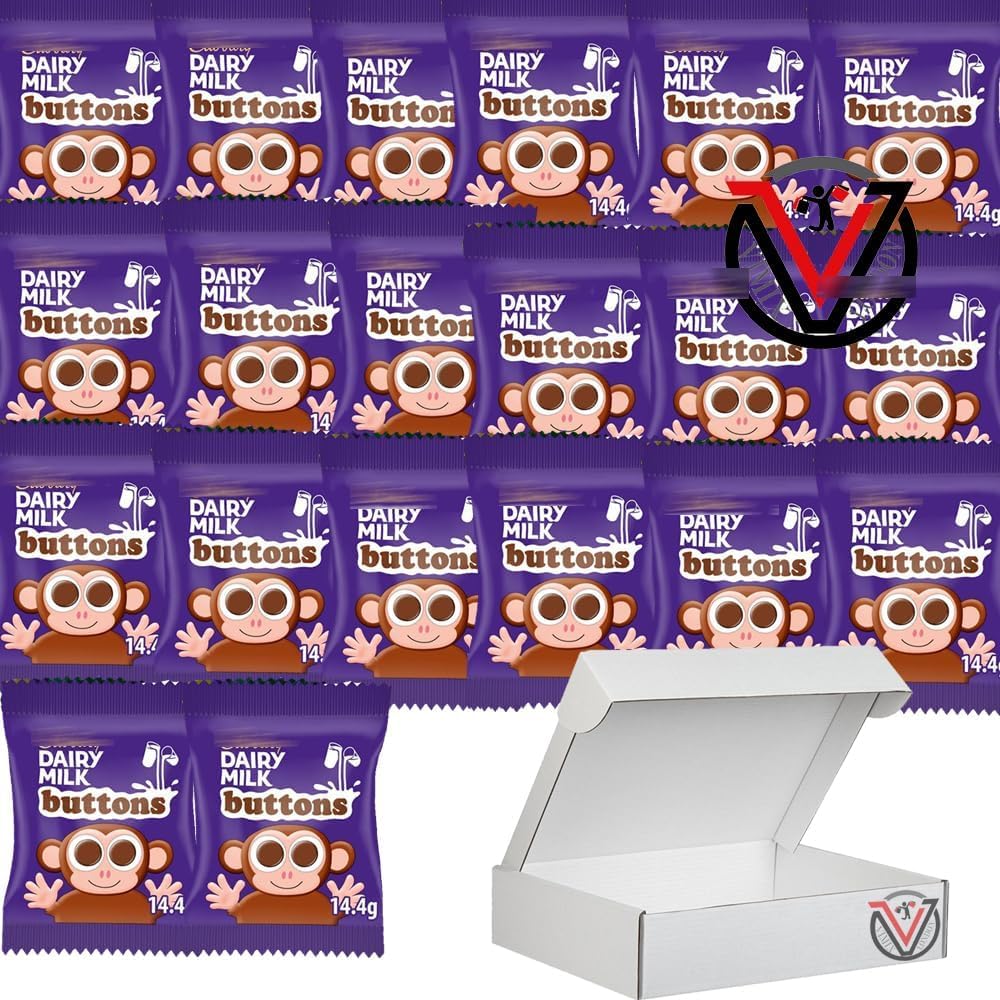 20 x VIMIX Dairy Milk Buttons Chocolate Treatsize Bags 14g - Milk Chocolate Buttons