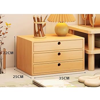 Amazon.co.jp: MJKQ9 可愛い 卓上収納ボックス ナチュラル 34.5