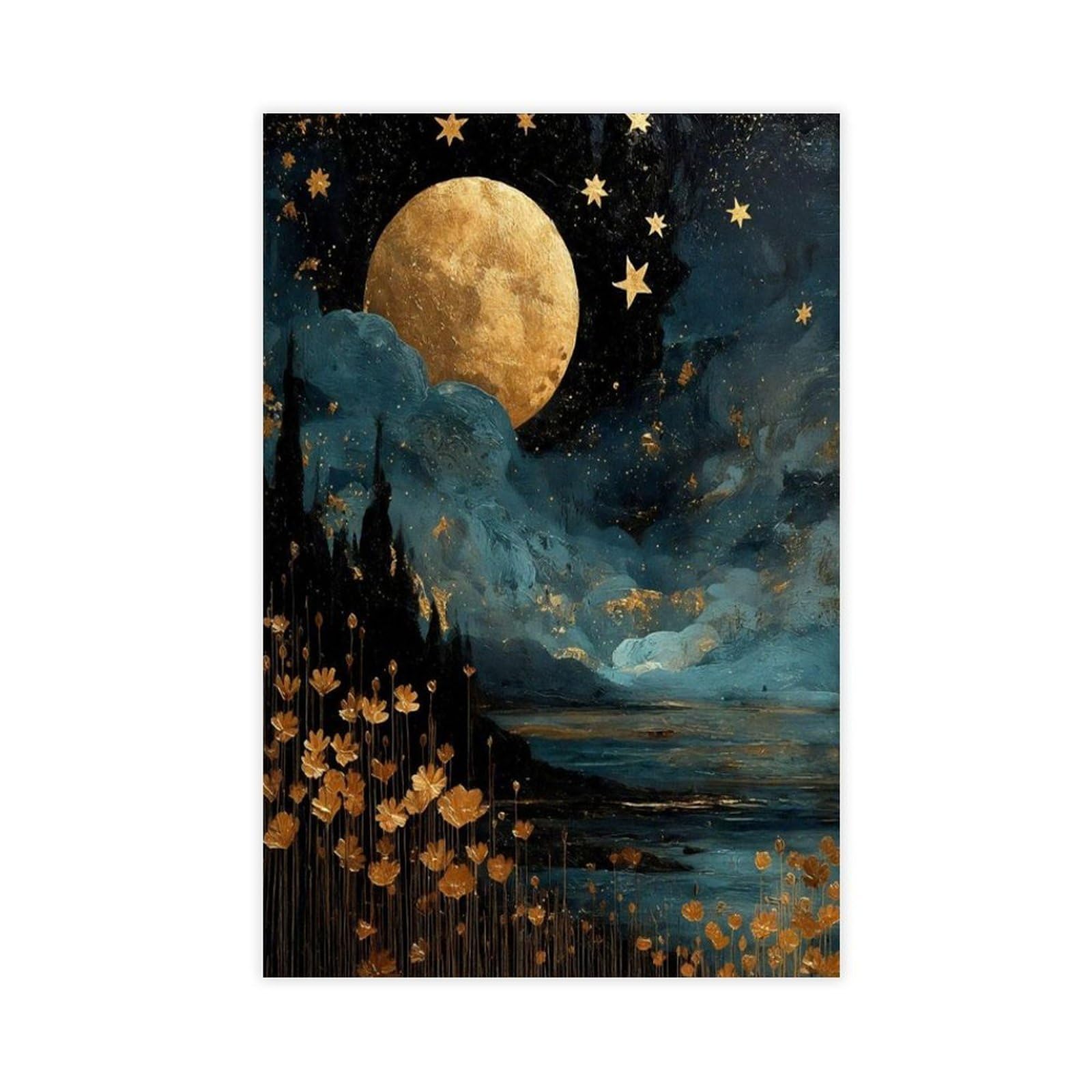 Bareronor Brown Gothic Cottagecore Canvas Poster Bedroom Decor Landscape Office Room Decor Gift 24" L X 36" W