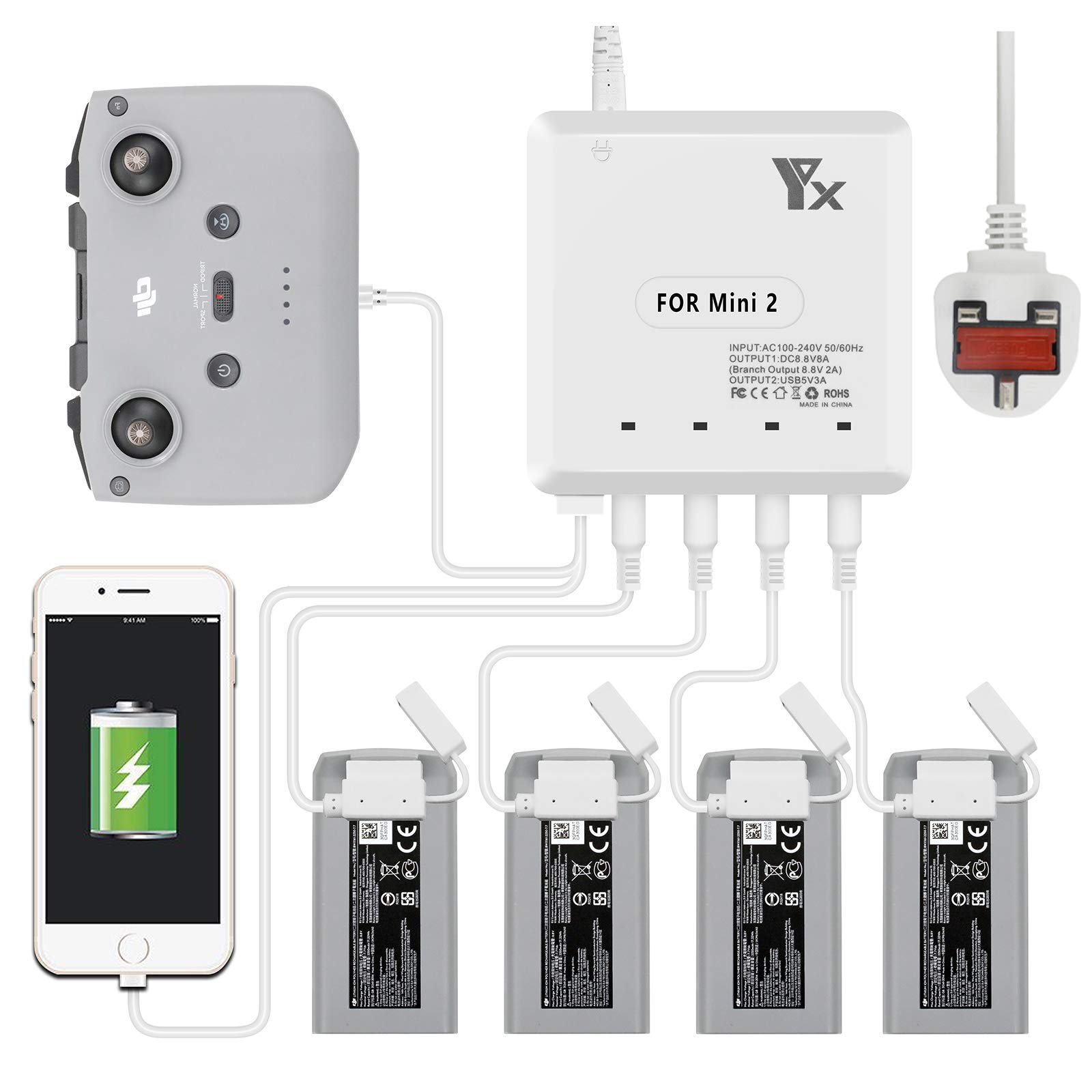 LYONGTECH 6 in 1 Akku Ladegerät für DJI Mini 4K/2,Mini SE/2 SE Drohne, lädt 4 Batterie gleichzeitig,Parallel Akkuladestation Hub Zubehör LYONGTECH 6 in 1 Akku Ladegerät für DJI Mini 4K/2,Mini SE/2 SE Drohne, lädt 4 Batterie gleichzeitig,Parallel Akkuladestation Hub Zubehör