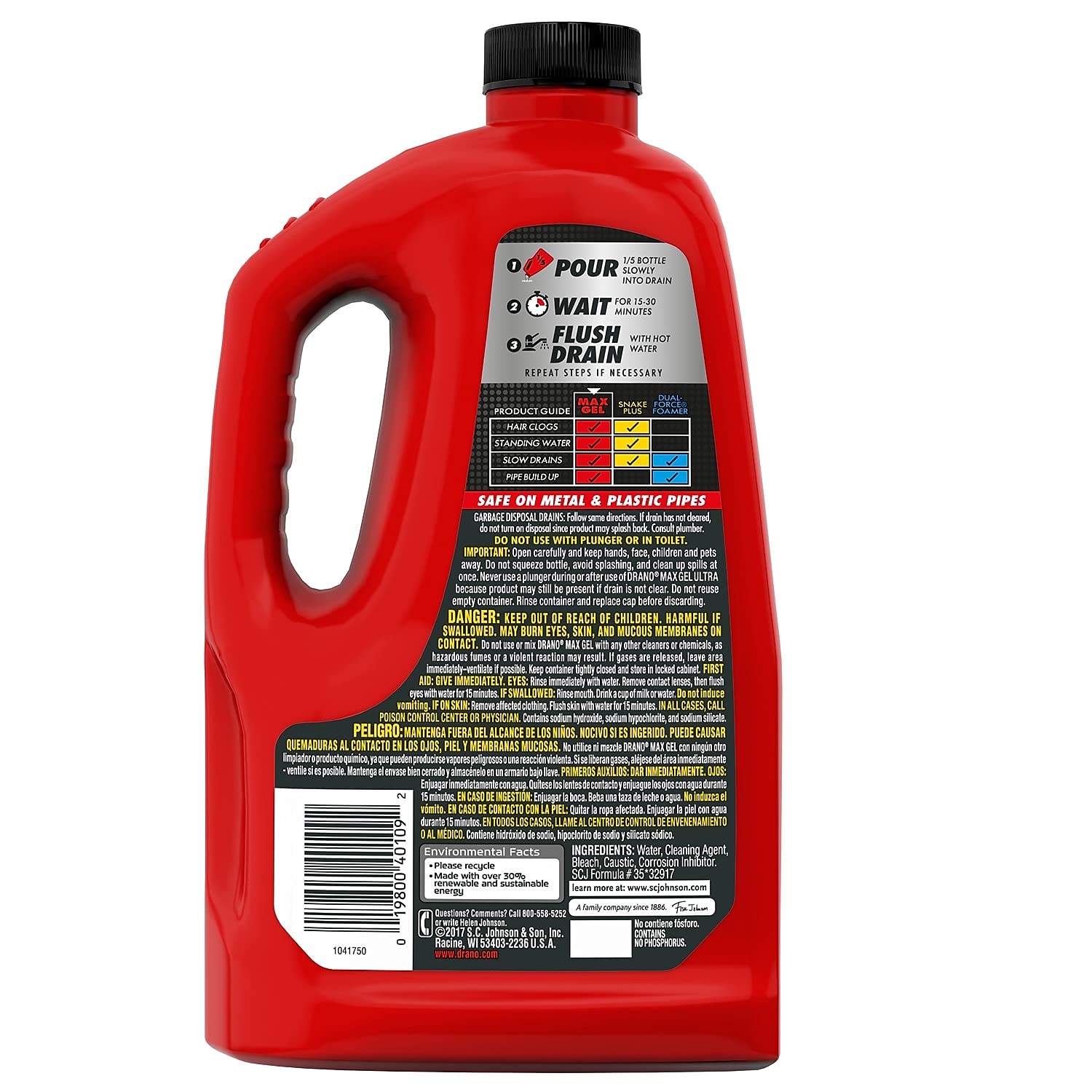 Drano 322845 Drano Max Gel Drain Cleaner 80 Fl. Oz. (694772)