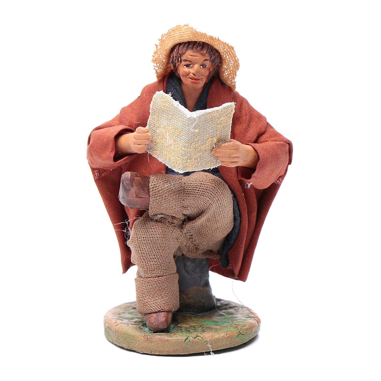Holyart Presepe Napoletano: Uomo mentre legge 10 cm presepe di Napoli