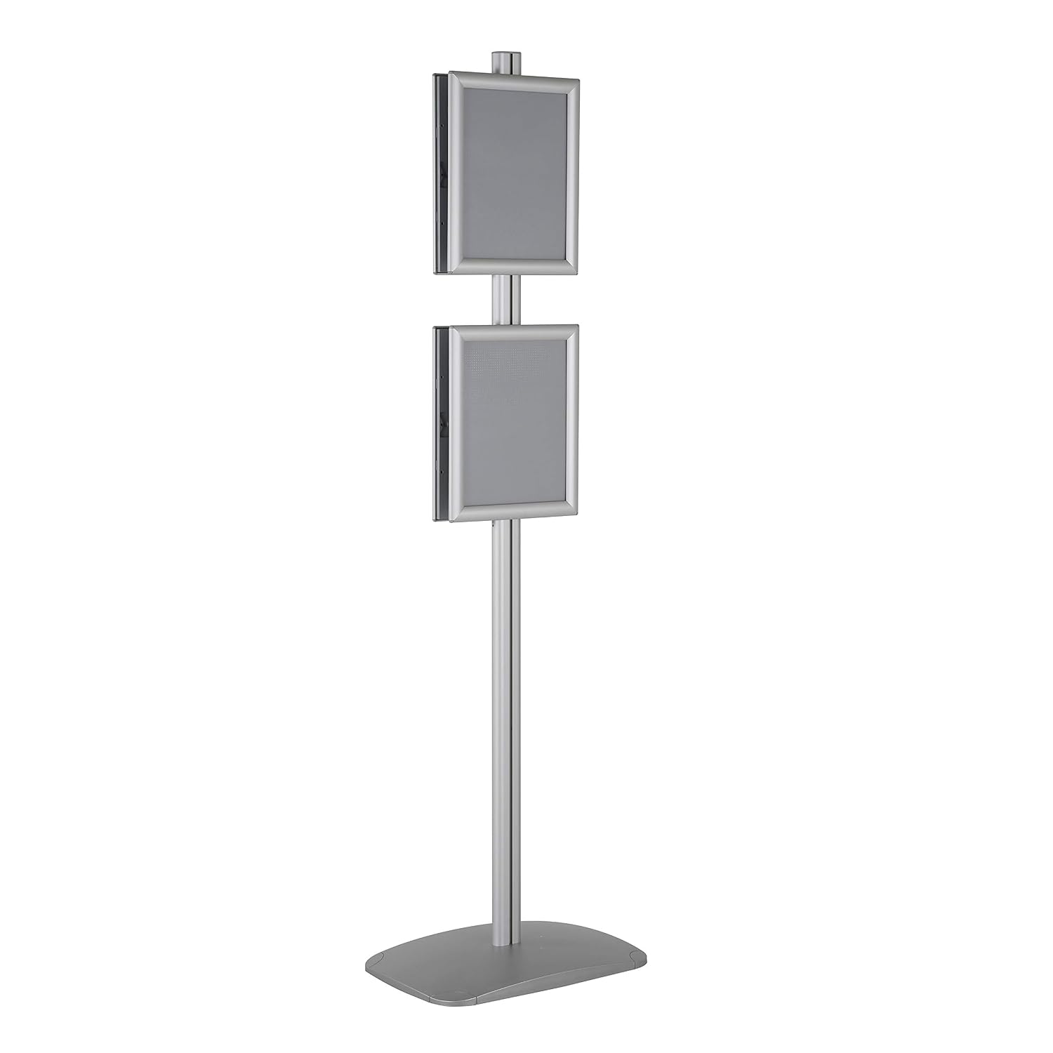 M&T Displays Free Standing Aluminum Display Stand Double Sided Document Brochure Sign Holder Front Loading Portrait Landscape Snap Frame 4x(8.5x11) inch Silver - Image 4