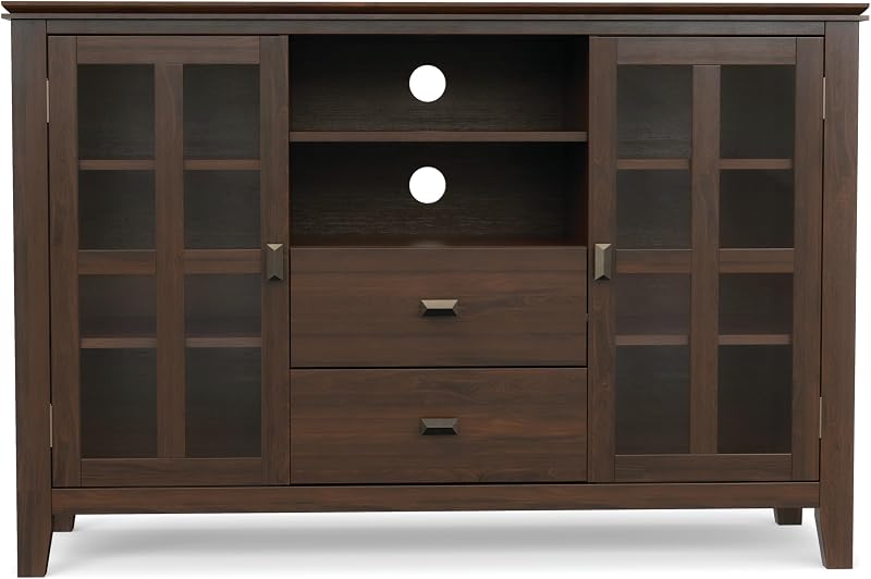 SIMPLIHOME Artisan 53" Wide Solid Wood TV Stand in Natural Aged Brown image 6