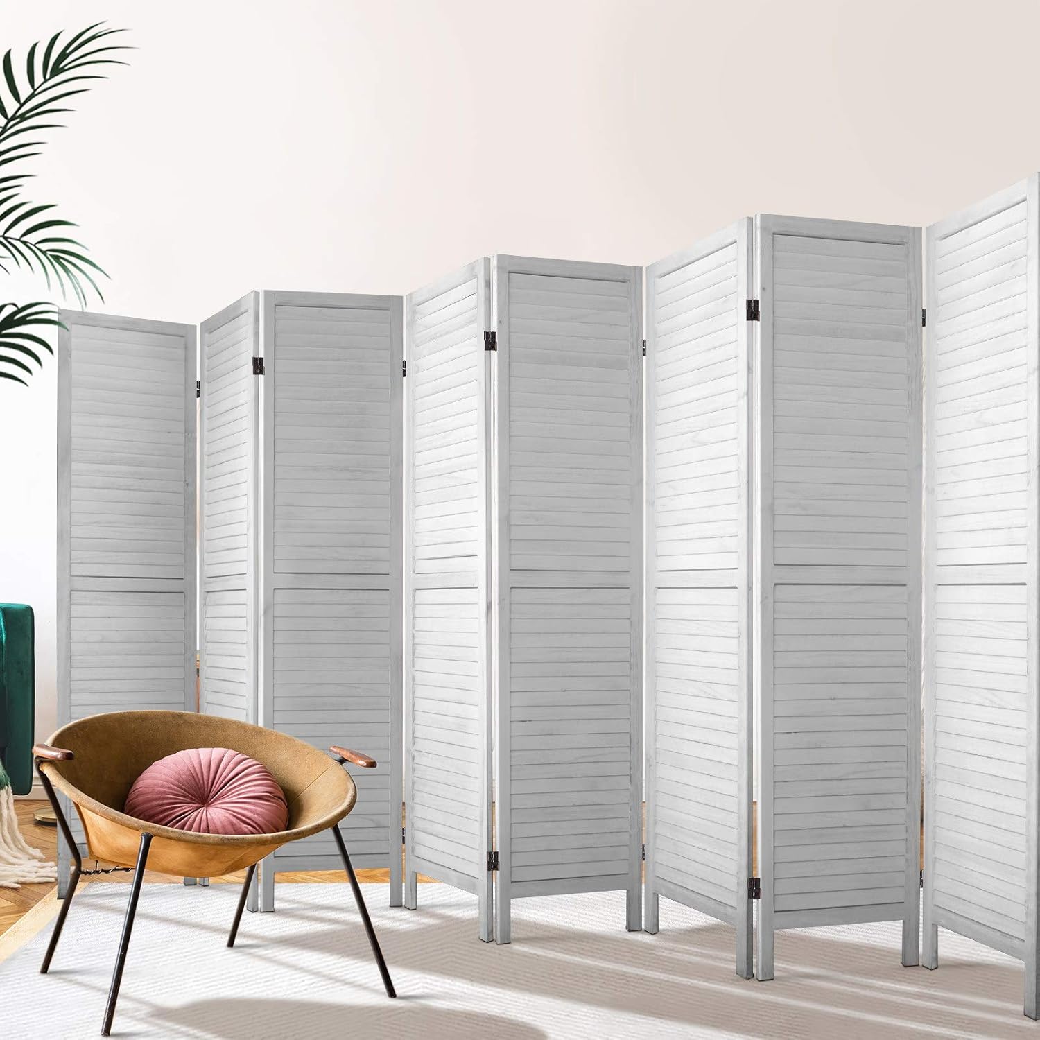 Artiss Room Divider 8 Panel Foldable Wooden Partition Privacy Screen