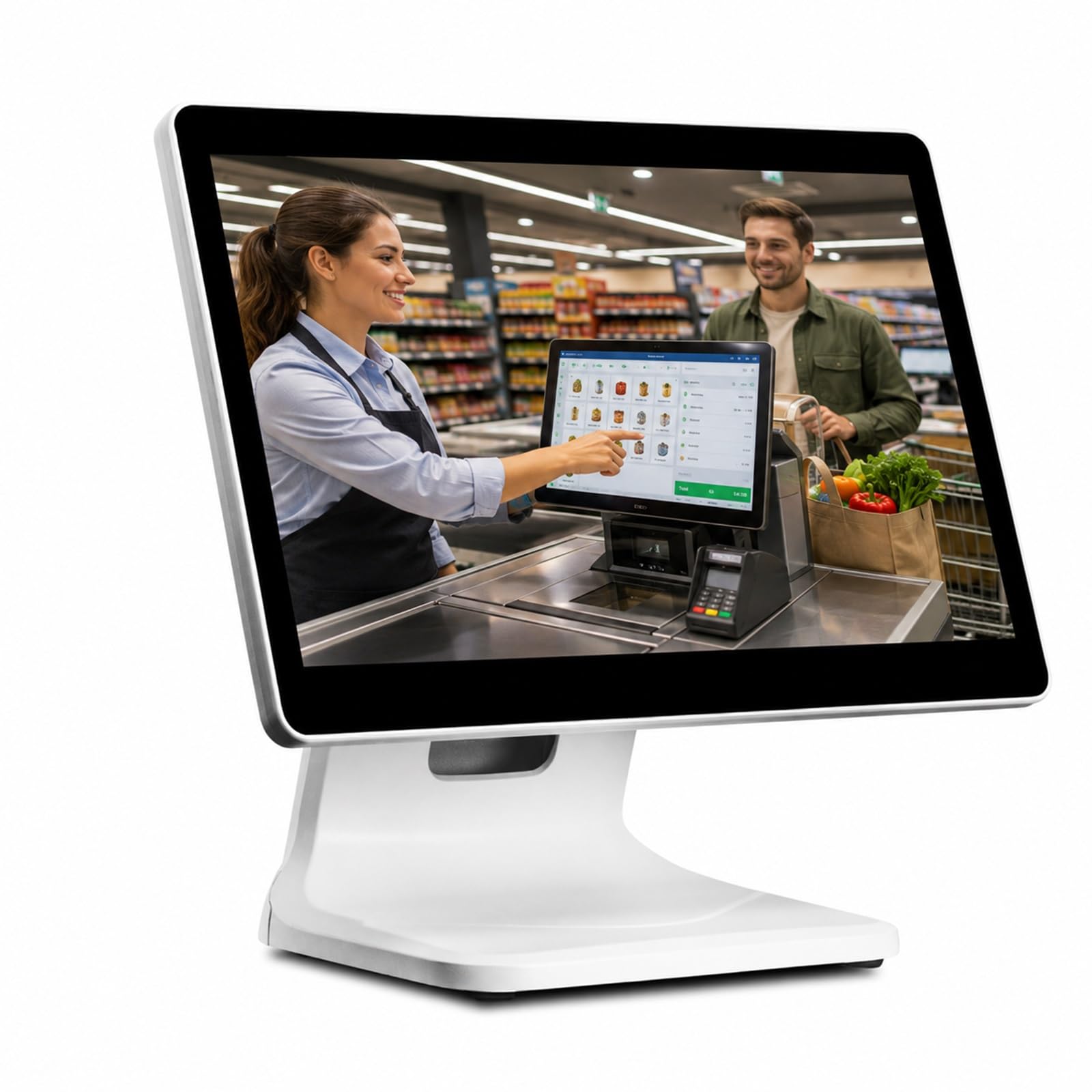 Registratore di Cassa Touchscreen Commerciale,Intelligente Multifunzionale | Inserisci Prodotti & Avvisi Stock, 4GB RAM, 64GB SSD, Raffreddamento Potente, per Pasticcerie