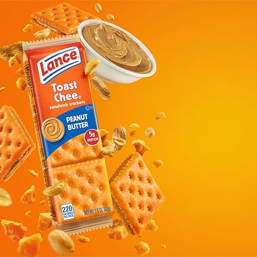 Miniatura 9 de Paquete variado de galletas tipo sándwich de queso tostado, surtido de sabores, 8 paquetes envueltos individualmente por caja, 2 cajas