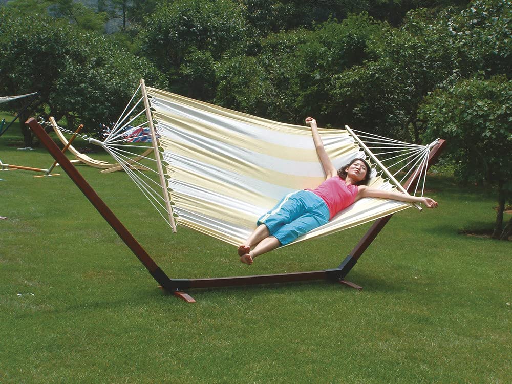 VERDELOOK | Amaca Doppia in Polycotton da Giardino, 220x160 cm, Colori Multipli, per 2 Persone, Senza Struttura