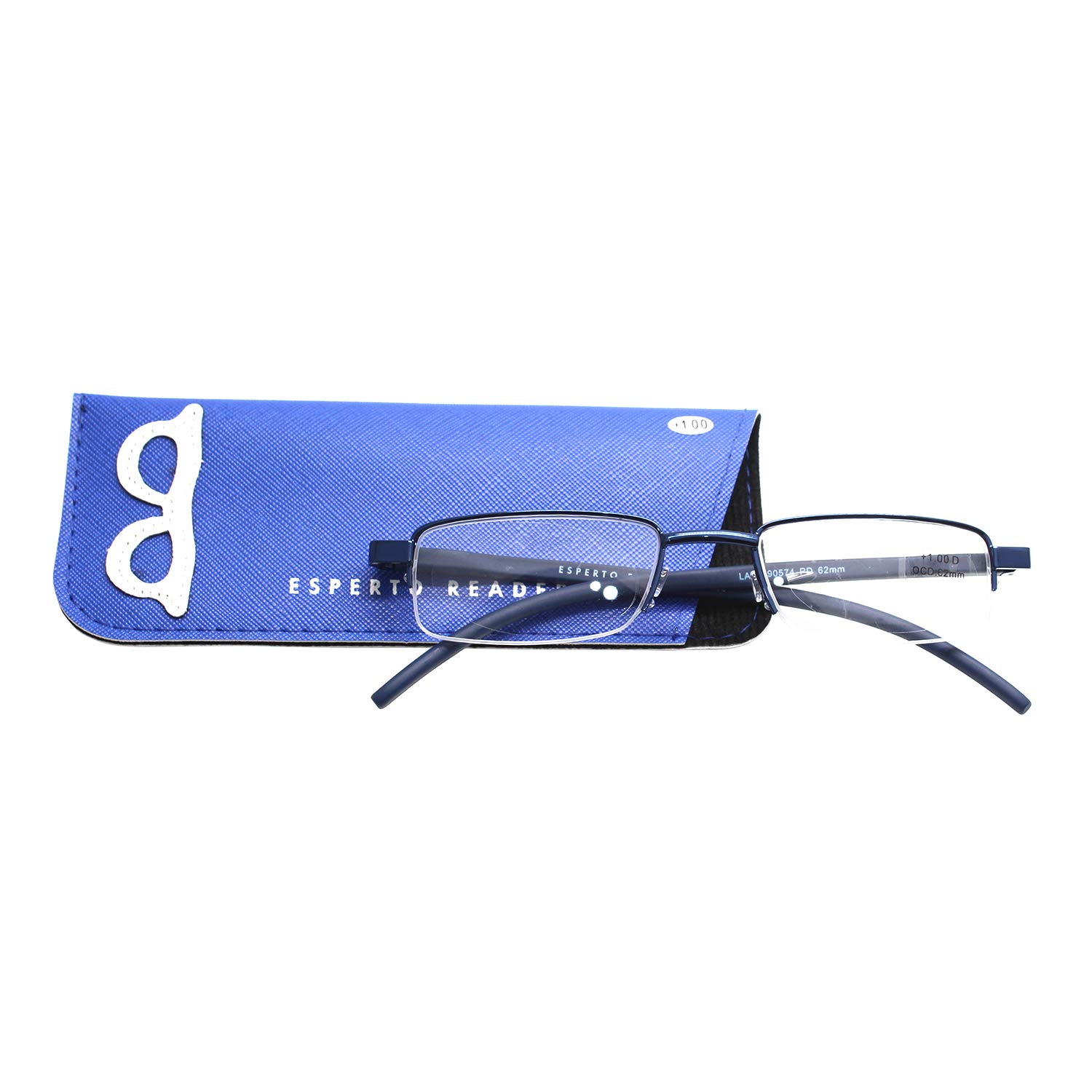 Esperto Readers Unisex Reading Glasses Lake Half Rimless+1.00 to +3.00 Power - Metallic Blue (+1.75) (B0922W7KHT) Amazon Price History, Amazon Price Tracker