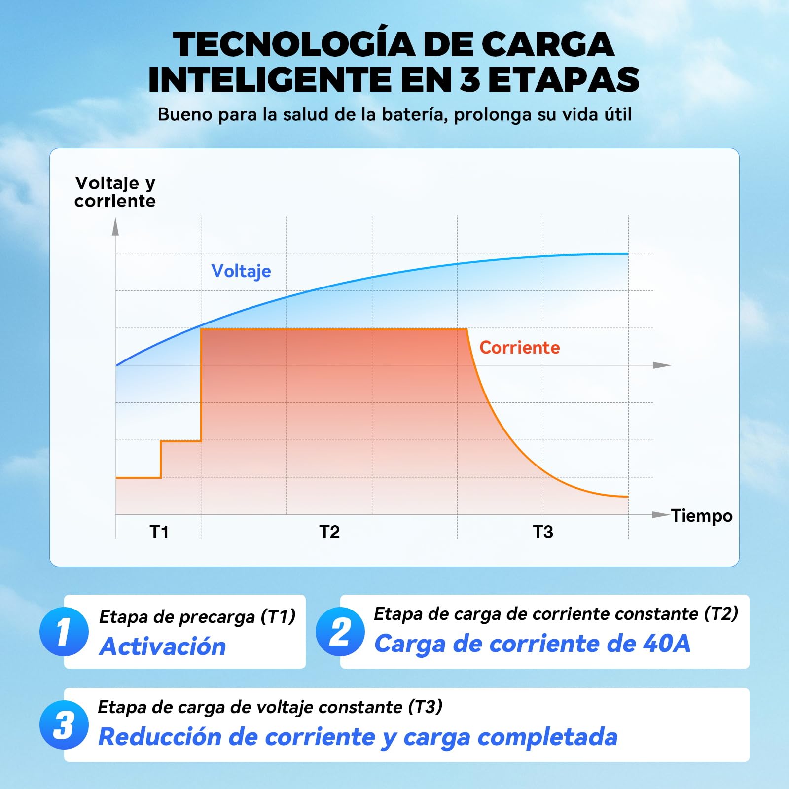 KAISAL 14.6V 40A Cargador de Batería LiFePO4, Cargador de LiFePO4 para 12V/12.8V Batería de Litio,12V Cargador de Bateria Litio Recargable de Ciclo Profundo para Autocaravanas,Barcos,Solar