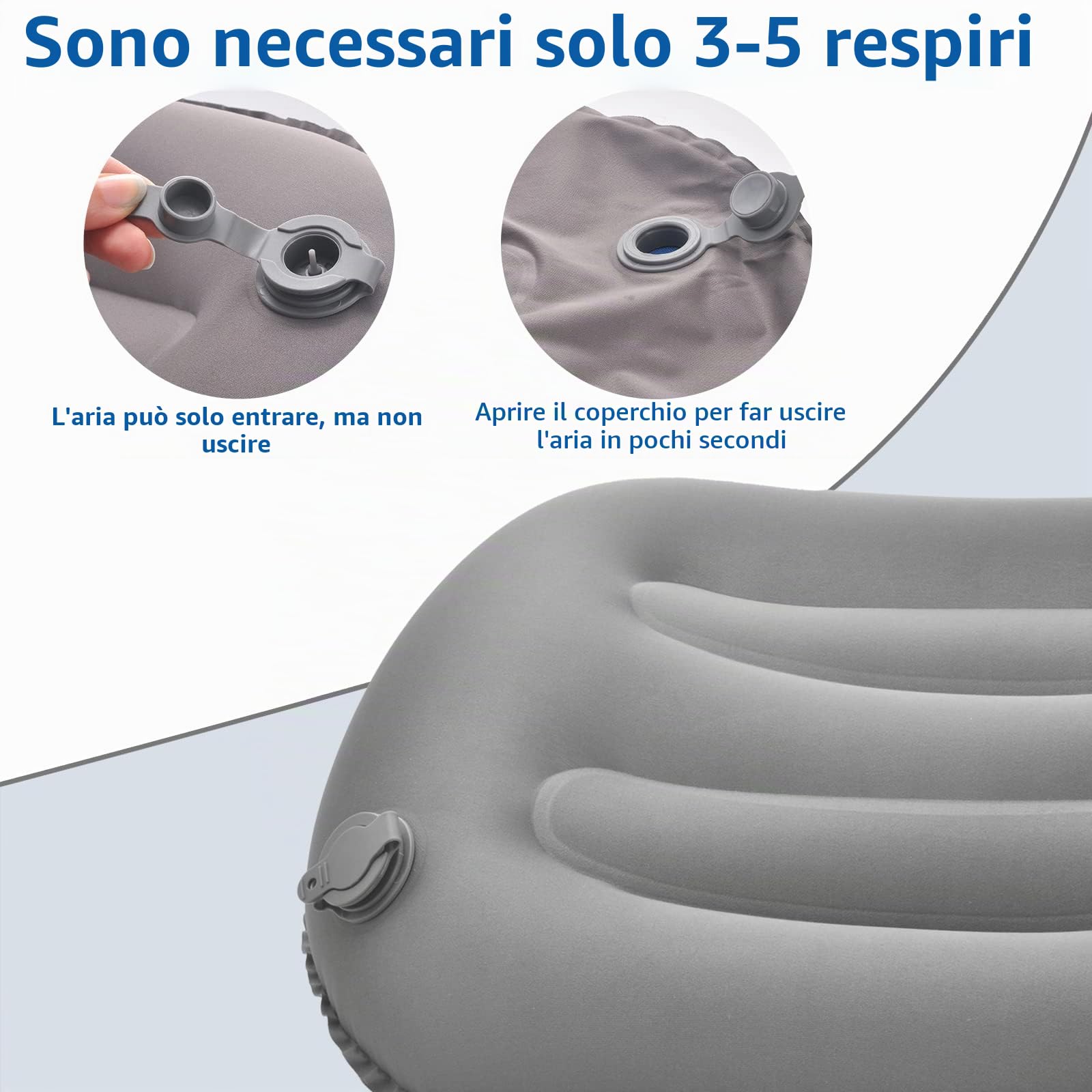 2X Cuscini Gonfiabili da Campeggio Ultraleggero Cuscino da Spiaggia Pieghevole e Portatile Cuscini per Viaggio, Escursioni 46x30 cm Verde