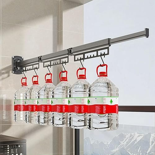 Miniatura 5 de Tendedero retráctil para colgar en la pared, para colgar ropa, ahorra espacio, plegable, para balcón, lavandería, baño, patio, apartamento,