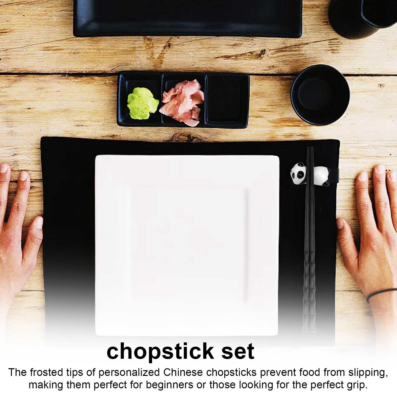 Set 2 Bacchette Per Sushi Con Gatto E Sottobicchieri In Ceramica - Lavabili, Antiscivolo, In PET, Regalo Originale
