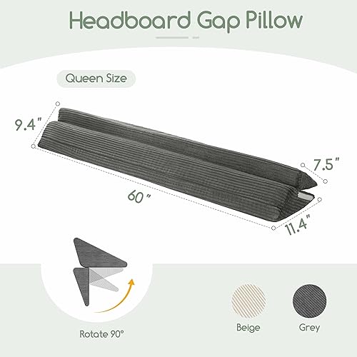 Miniatura 23 de HIGOGOGO Almohada de cuña tamaño King para espacio en la cabecera, colchón multifuncional con relleno de cuña para cerrar el espacio (0-7 pulgadas)