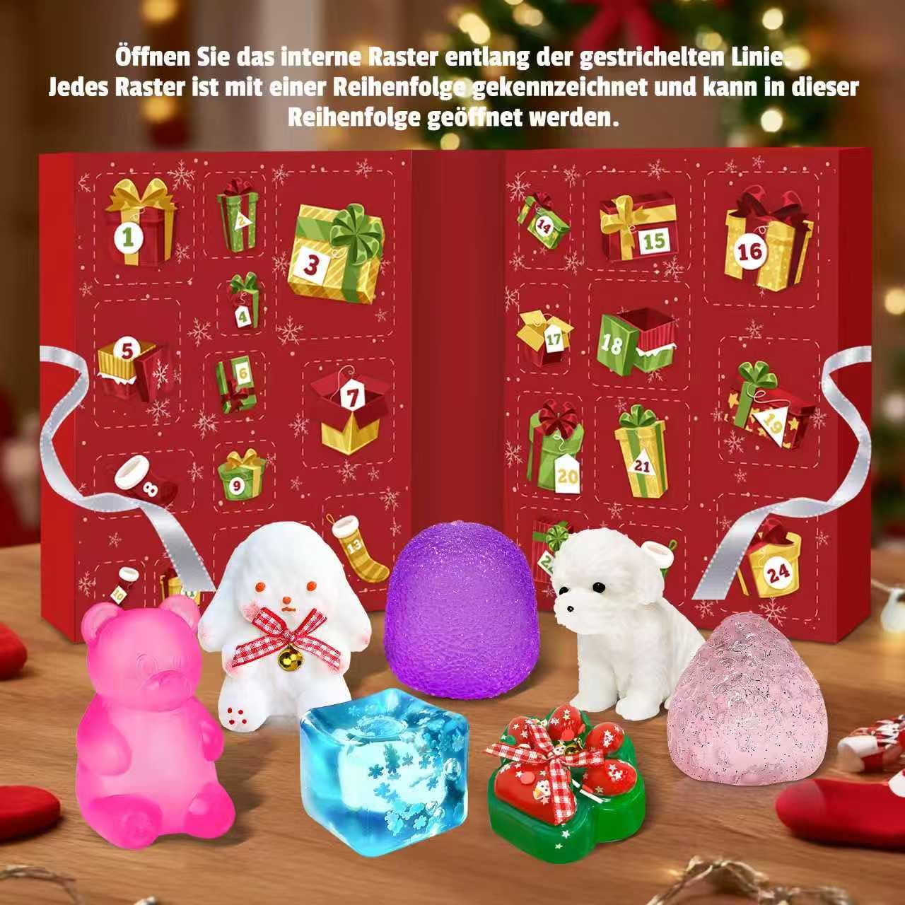 Fidget Adventskalender 2025-24 Tage Countdown Adventskalender Fidget Mini Set, Relief Stress Christmas Geschenk für Mädchen, Jungen & Party Geschenk