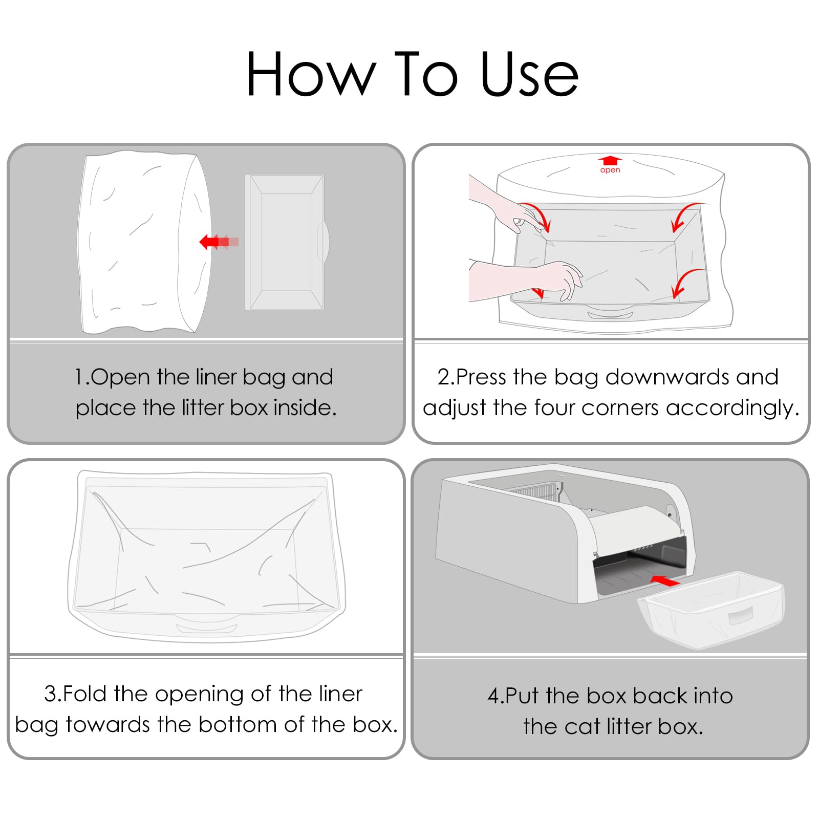 30 bolsas de arena para gatos, bolsas de basura para gatos autolimpiables, fáciles de limpiar y reemplazables