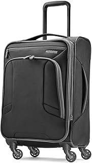 4 Kix Expandable Softside Luggage with Spinner Wheels, Black/Grey, Carry-On 21-Inch
