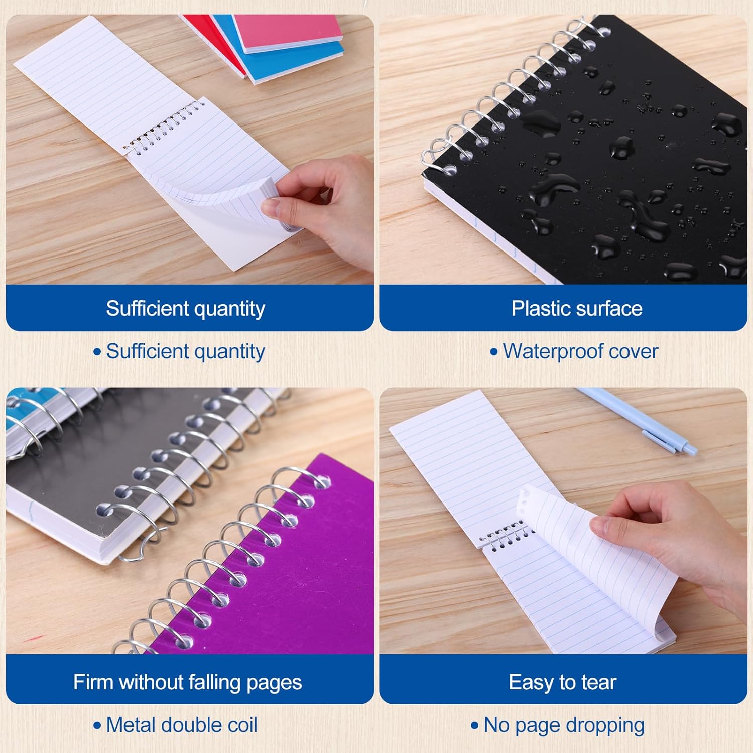 Leelosp 60 Pcs Small Spiral Notebooks 3'' x 5'' Mini Memo Spiral Notepads Pocket Size Steno Pads with Lined & Wire Bound for School Classroom Office Nurse Essentials, 75 Sheets/Pad (Rainbow)