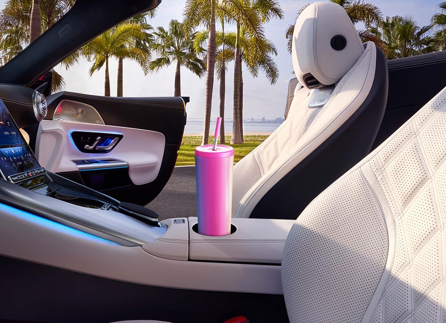 Meoky 30 oz Insulated Tumbler with Lid and Straw, Stainless Steel Vacuum Insulated Tumbler, Keeps Cold for 24 Hours, 100% Leak Proof, Fits in Car Cup Holder (Carnival) - Image 4