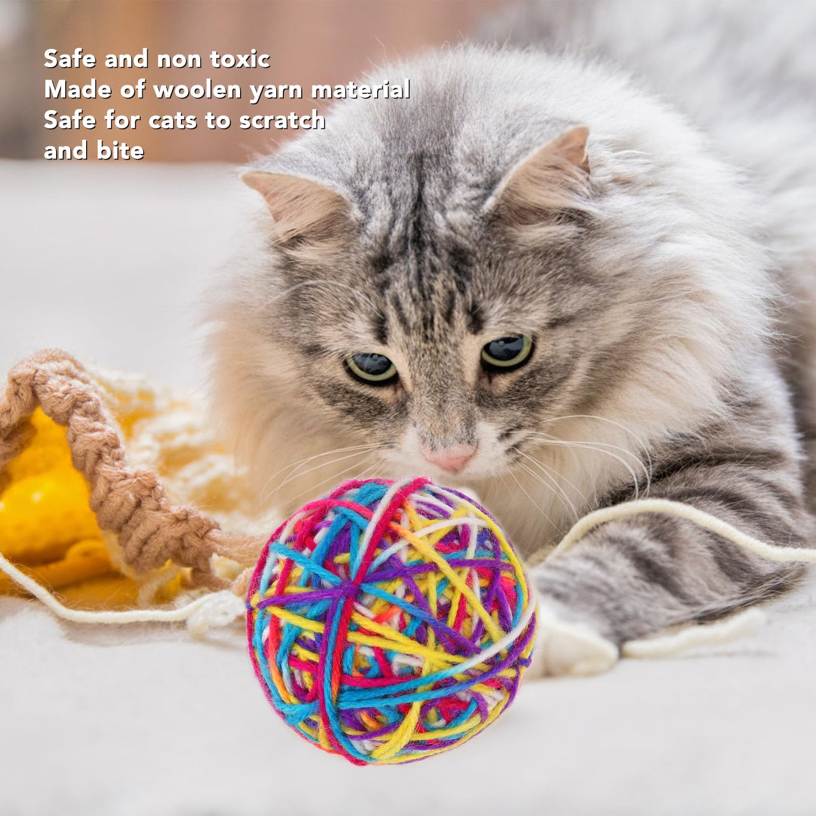 Kat Garen Ballen, Comfortabele Slijp Klauwen Bijtvaste Interactieve Kauwkat Rammelaar Bal Voor Katten Kittens(groen Wit Kat Garen Ballen, Comfortabele Slijp Klauwen Bijtvaste Interactieve Kauwkat Rammelaar Bal Voor Katten Kittens(groen Wit