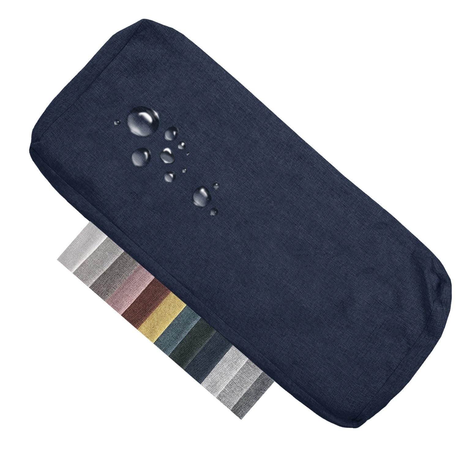 Sitzbankbezug, 90 x 45 cm – 5 cm dickes Schaumstoff-Sitzpolster, rutschfester Leinenstoff, austauschbar für Innen- und Außenbereich, Dunkelblau
