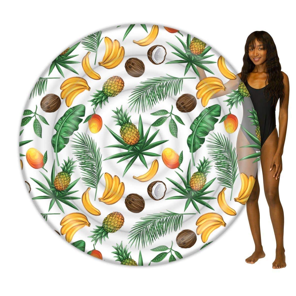 Poolcandy Giant Tropical Inflatable Fruit Island Pool Float 72