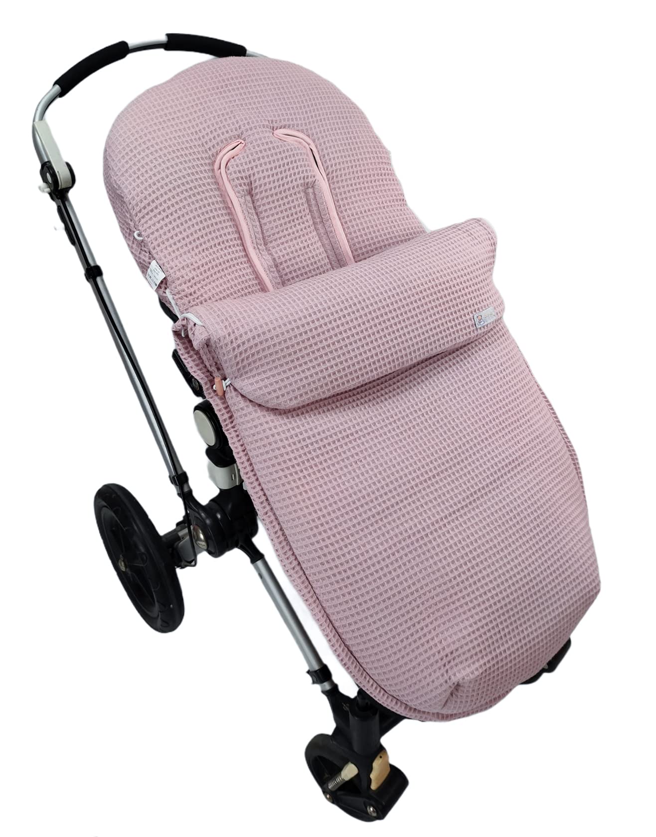 Saco para silla de paseo universal – Vestidura universal para silla de paseo – Waffle – Handmade – Nenel (Rosa Maquillaje)