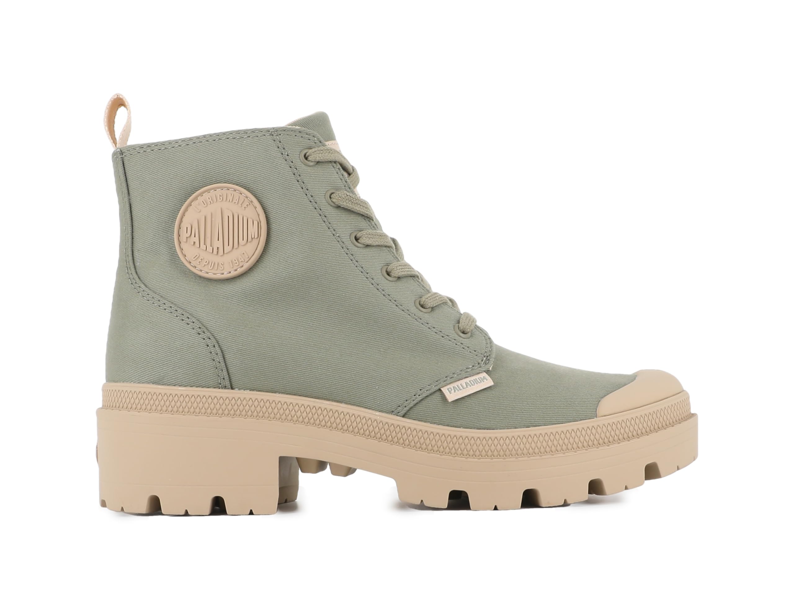 Palladium Women's PALLABASE Twill Boot, Green, 6.5 UK, Green, 7 UK
