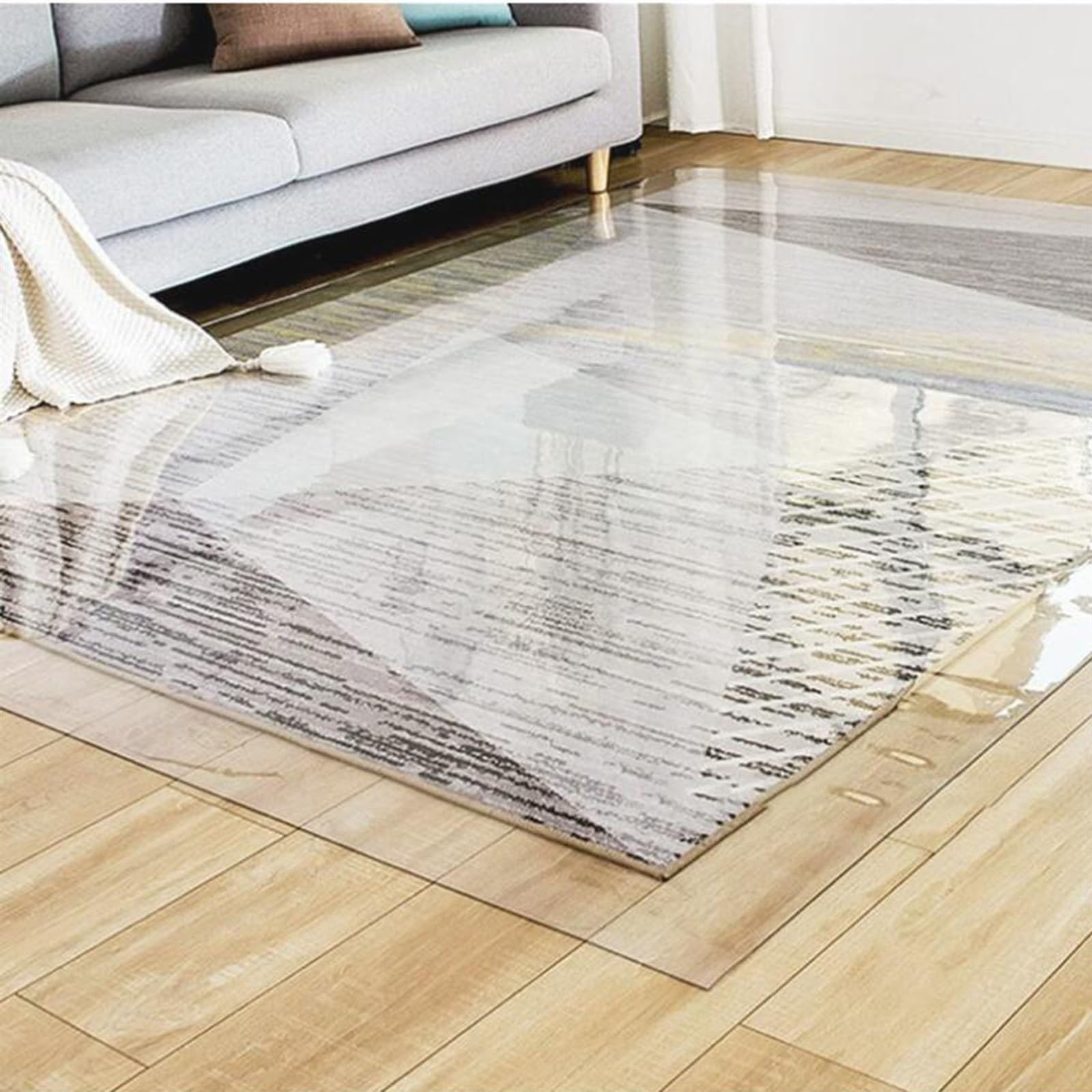 Protector transparente impermeable de vinilo de PVC para sillas de suelos de madera dura, 180 x 120 cm