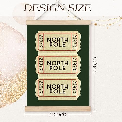 Miniatura 6 de Jvpke Decoración de pared navideña arte de pared verde retro moderno con colgador de madera, decoración navideña preparada para oficina en casa, 12