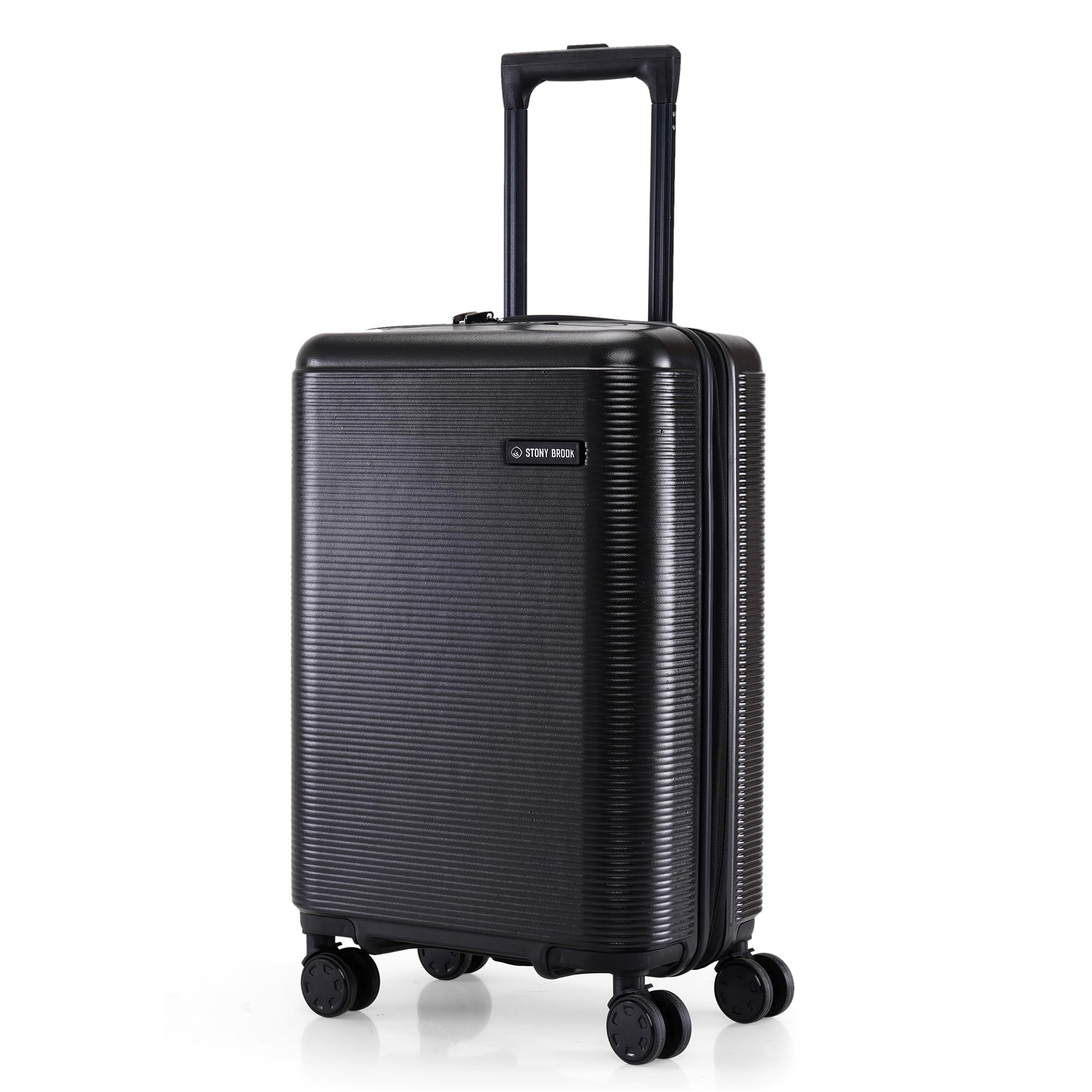 Stony BrookNasher Miles Dunes 55 Cm 20 Inch Polycarbonate Hard-Sided 4 Wheels Spinner Cabin Luggage Trolley Bag (Black)